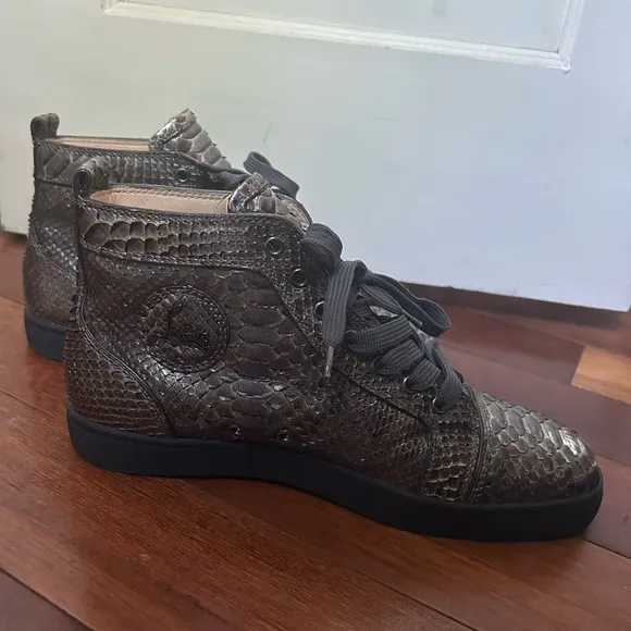 Christian Louboutin Gray Snakeskin Sneakers