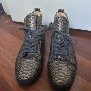 Christian Louboutin Gray Snakeskin Sneakers