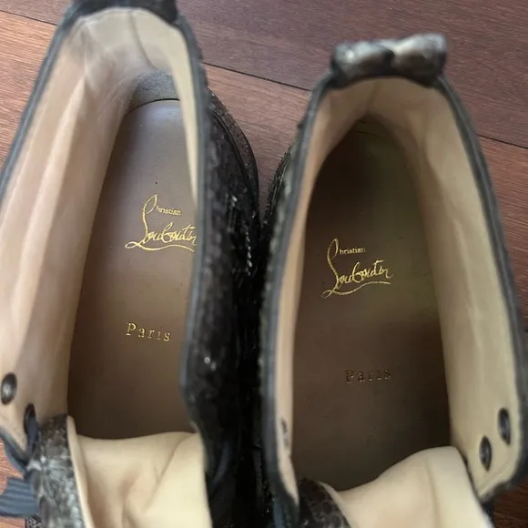 Christian Louboutin Gray Snakeskin Sneakers