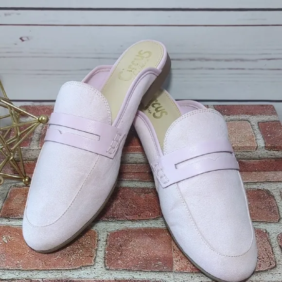 Circus Sam Edelman Powder Pink Mules Loafers Women's 9.5 Coquette Spring Girly