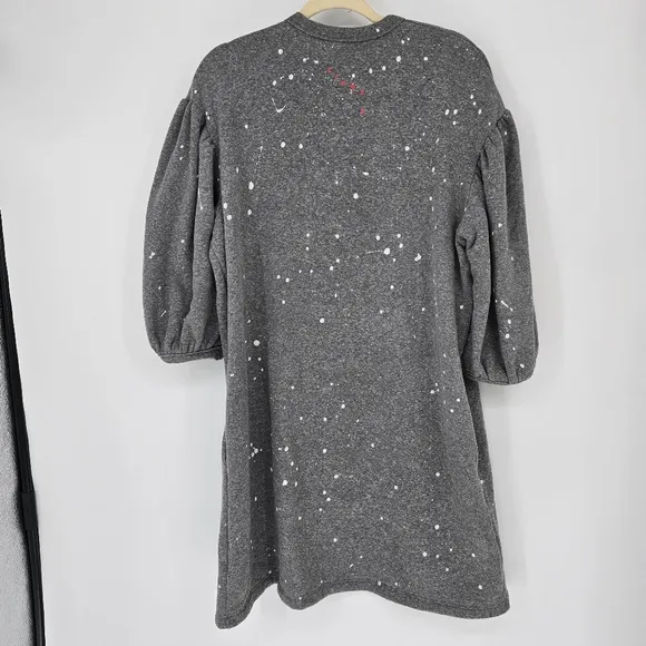 Clare V grey speckled Drop Shoulder Sweatshirt Dress medium