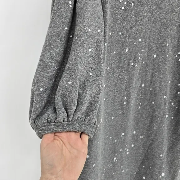 Clare V grey speckled Drop Shoulder Sweatshirt Dress medium
