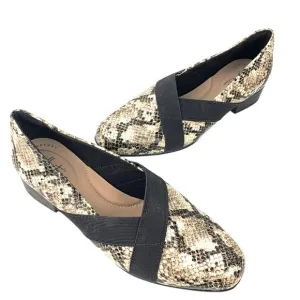 CLARKS Collection Juliet Dahlia‎ Taupe Snake Print Loafers  NWOB