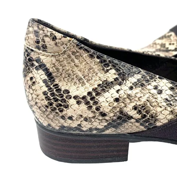 CLARKS Collection Juliet Dahlia‎ Taupe Snake Print Loafers  NWOB