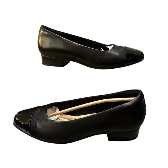 Clarks Juliet Monte Flat | Size 9W (Wide) | Color Black