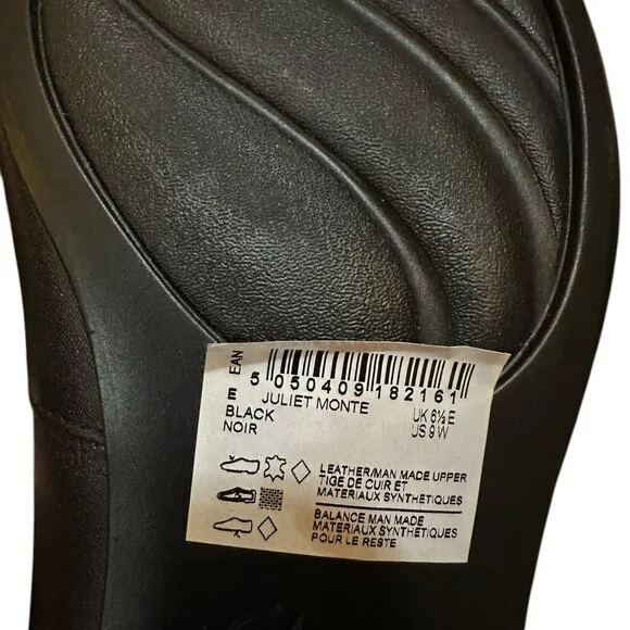 Clarks Juliet Monte Flat | Size 9W (Wide) | Color Black