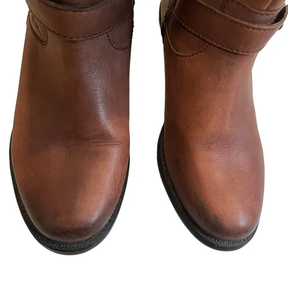 Clarks Plaza Market Brown Leather Tall Riding Boots, Sz 6.5