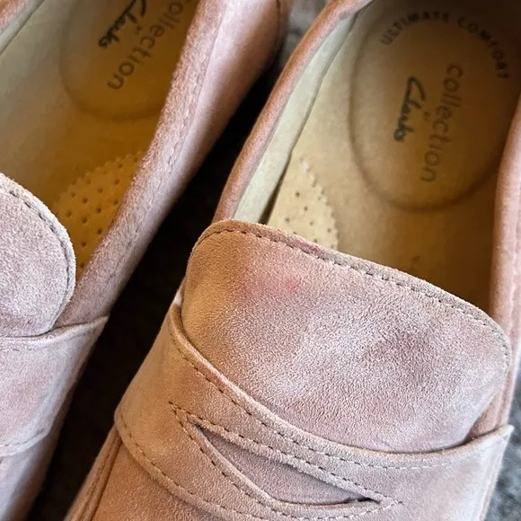 Clarks Women's Trish Rose Suede Loafers size 6.5