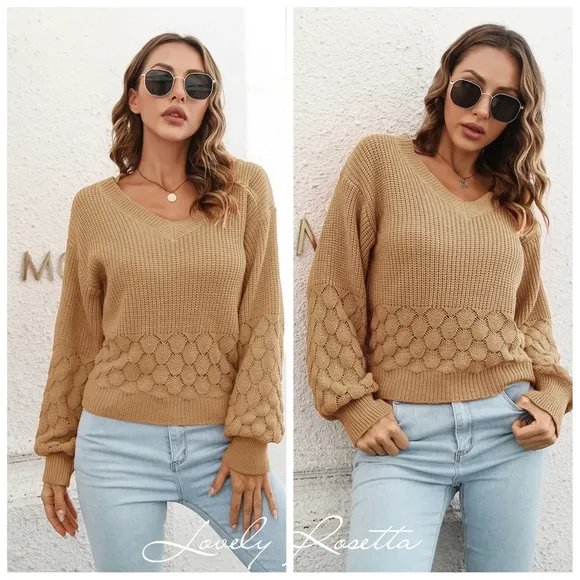Classic Red V-Neck Long Sleeve Sweater