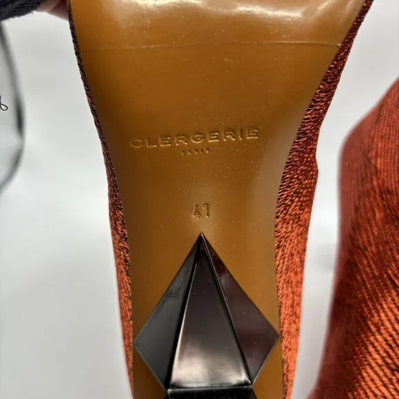 Clergerie &quot;Jany&quot; Stretch Metal Lurex Mesh Mirrored Heel Ankle Boot Sz 10.5 New