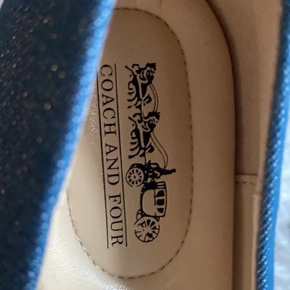 Coach and Four Women’s Juliette Chambray with Metallic Shimmer Pointed Toe Flats