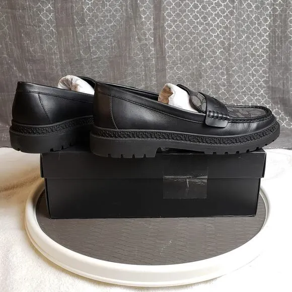 COACH Casual Cooper Loafer Mens 12D Signature Jacquard Signature Coin Maple
