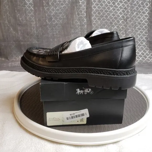 COACH Casual Cooper Loafer Mens 12D Signature Jacquard Signature Coin Maple