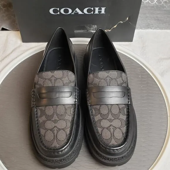 COACH Casual Cooper Loafer Mens 12D Signature Jacquard Signature Coin Maple