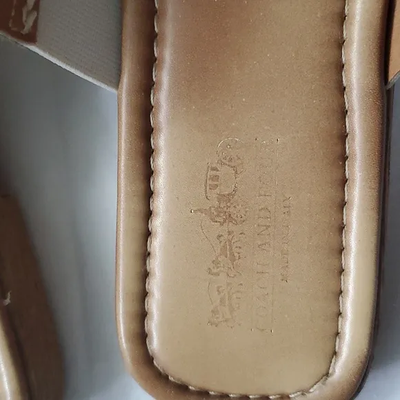 Coach Crisscross Leather Strap Slip-on Sandals Size 8.5
