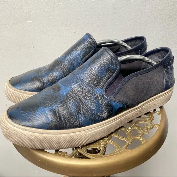 Coach Leather Camo Slip On Sneakers 11.5 wide