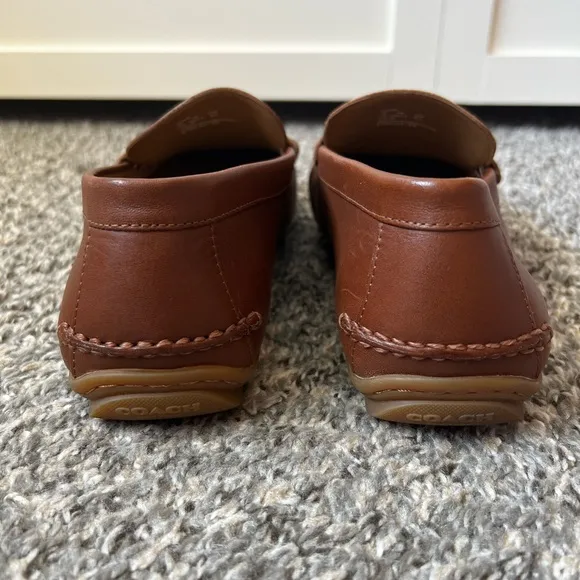 Coach Men’s Brown Dark Saddle Mott Driver‎ Leather Loafers Shoes Size 7.5