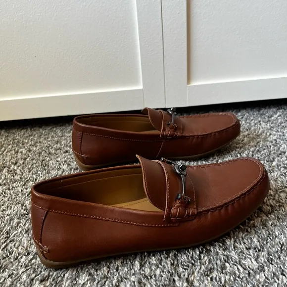 Coach Men’s Brown Dark Saddle Mott Driver‎ Leather Loafers Shoes Size 7.5