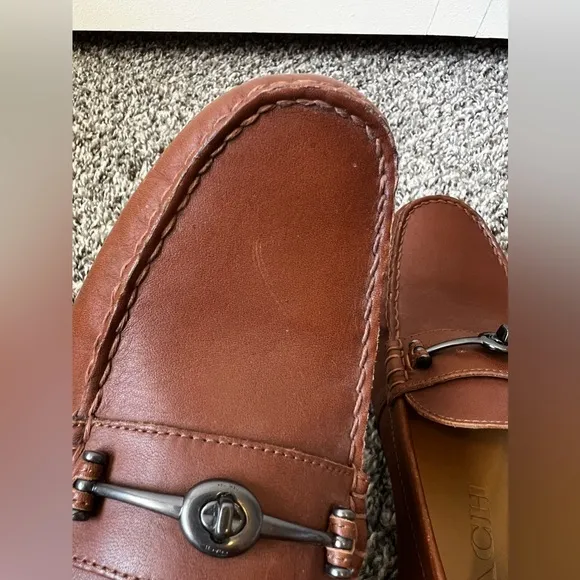 Coach Men’s Brown Dark Saddle Mott Driver‎ Leather Loafers Shoes Size 7.5