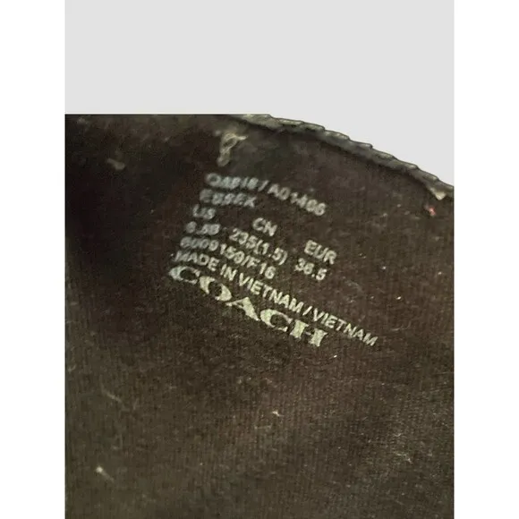 Coach Riding Boots Essex Semi Matte Leather/Stretch Black Women' SZ 6.5B 36.5 EU