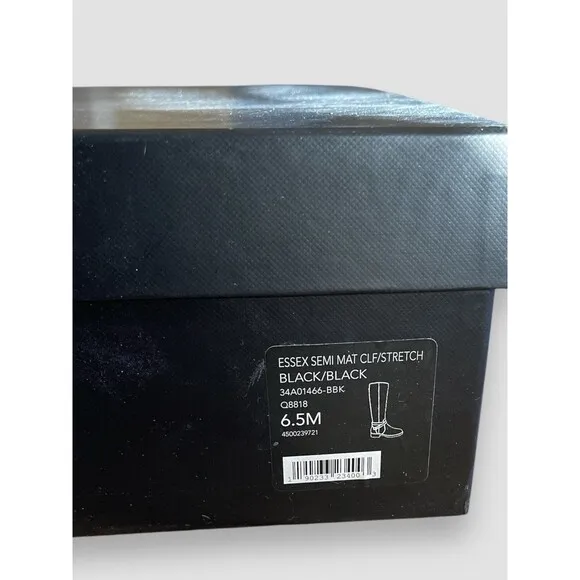 Coach Riding Boots Essex Semi Matte Leather/Stretch Black Women' SZ 6.5B 36.5 EU