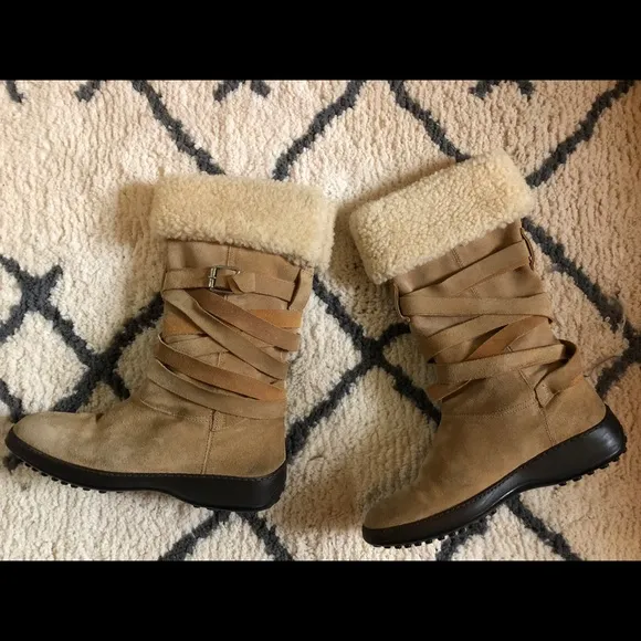 Coach “Tammy” Tan Real Leather Boots Made in Italy