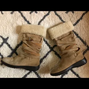 Coach “Tammy” Tan Real Leather Boots Made in Italy