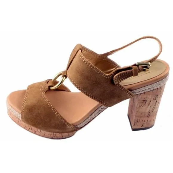 Coach Valeann Suede Buckle Platform Sandals - Size 9