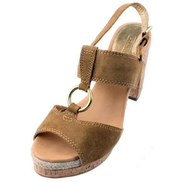 Coach Valeann Suede Buckle Platform Sandals - Size 9