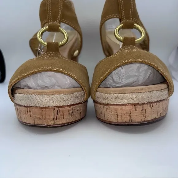 Coach Valeann Suede Buckle Platform Sandals - Size 9