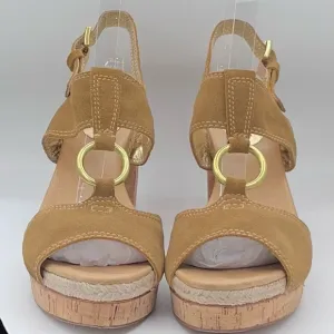 Coach Valeann Suede Buckle Platform Sandals - Size 9
