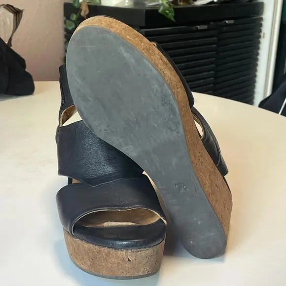Coclico Italian Leather Cork Wedge Sandals – Handmade in Spain