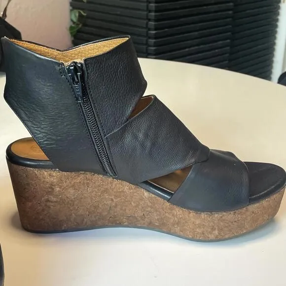Coclico Italian Leather Cork Wedge Sandals – Handmade in Spain