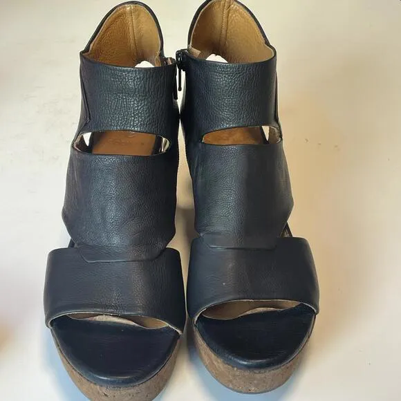 Coclico Italian Leather Cork Wedge Sandals – Handmade in Spain