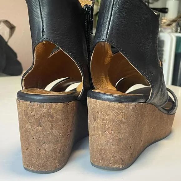 Coclico Italian Leather Cork Wedge Sandals – Handmade in Spain