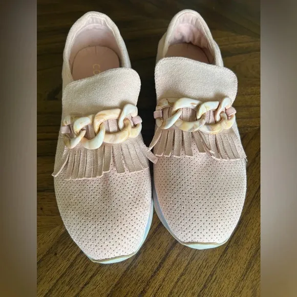 COCONUTS by Matisse Bess Women’s Pink Suede Perforated Platform Loafers Sz 8 New