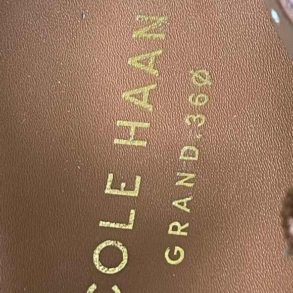 COLE HAAN AINSLEE GOLD CARAMEL THONG SANDALS SIZE 9B