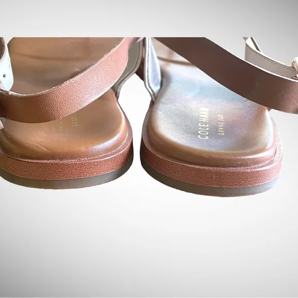 COLE HAAN AINSLEE GOLD CARAMEL THONG SANDALS SIZE 9B