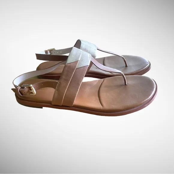 COLE HAAN AINSLEE GOLD CARAMEL THONG SANDALS SIZE 9B