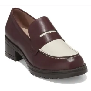 Cole Haan Camea Lug Loafer Bloodstone/Ivory Leather Size 9.5 NIB Chic Slip On