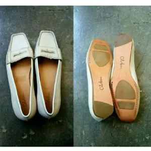 Cole Haan Cream Leather Loafers
