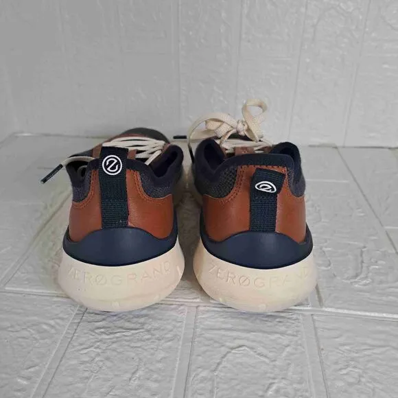 Cole Haan Marine Blue Leather Lace-Up Zerogrand Sneakers