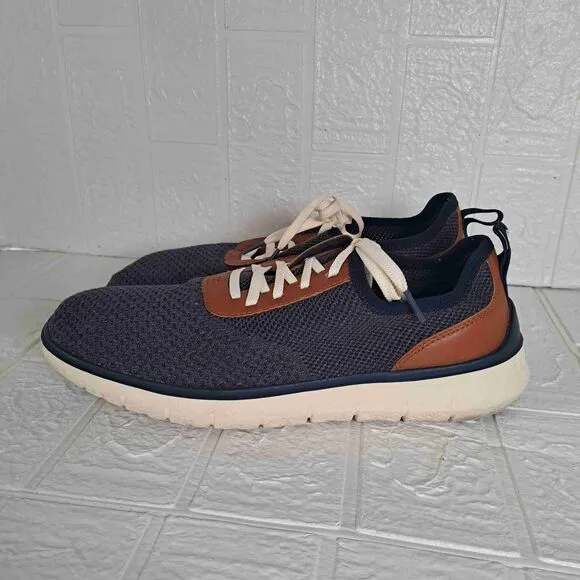 Cole Haan Marine Blue Leather Lace-Up Zerogrand Sneakers