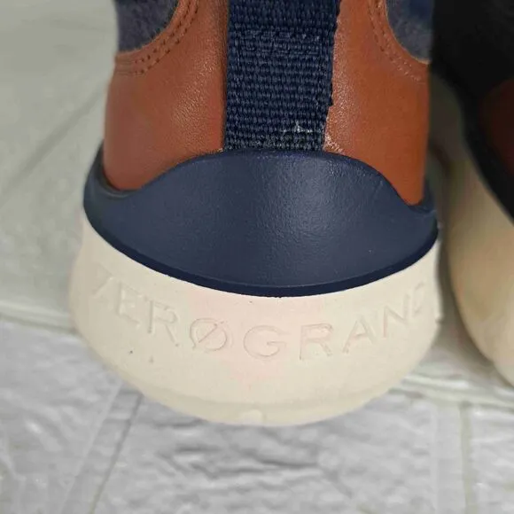 Cole Haan Marine Blue Leather Lace-Up Zerogrand Sneakers