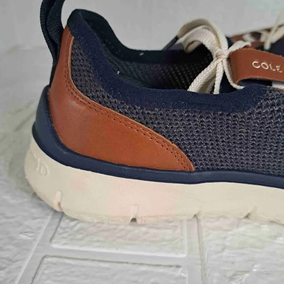 Cole Haan Marine Blue Leather Lace-Up Zerogrand Sneakers