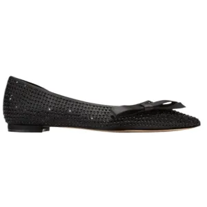 Cole Haan Noelle Bow Skimmer Black Satin Flats NIB Women’s Size 7.5