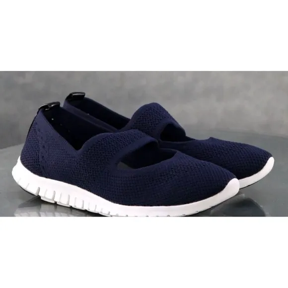 Cole Haan Zero Grand Women's Knit Comfort Loafers Shoes Size 6.5 Blue W14160 EUC