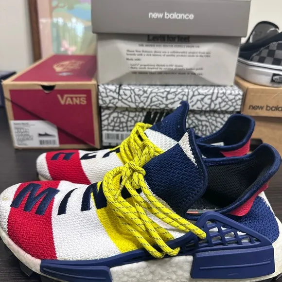 Colorful Knit Sneakers with Bold Text