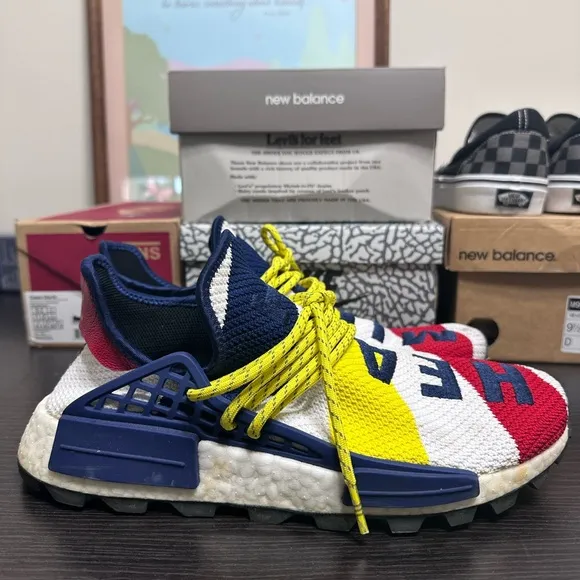 Colorful Knit Sneakers with Bold Text