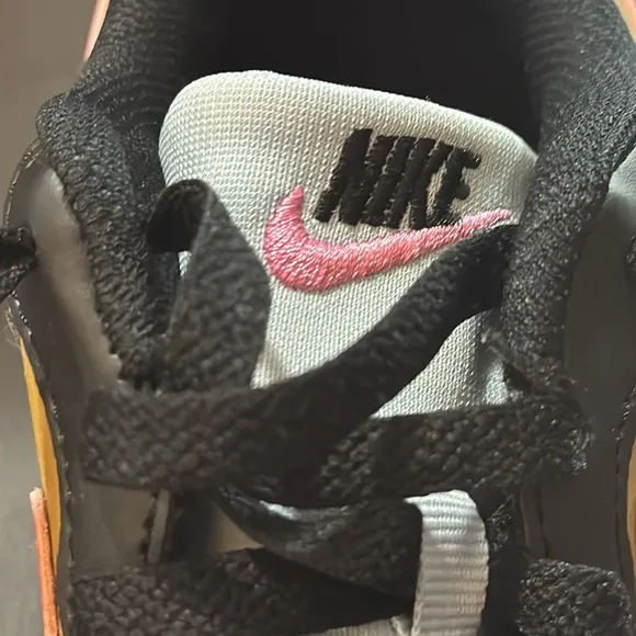 Colorful Low-Top Sneakers with Pink Swoosh